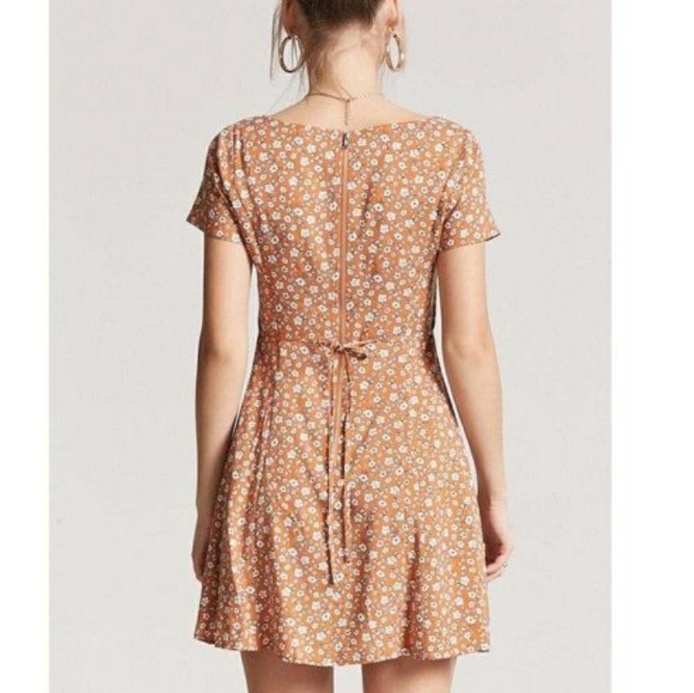 Orange/White Floral Shift Dress